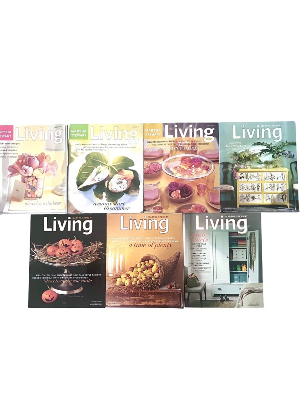 2004 -2005 Martha Stewart Living Magazines 8 Issues All W/Recipe Cards